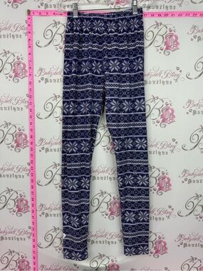 Sweet Legs Women’s Navy and White Fair Isle Leggings
